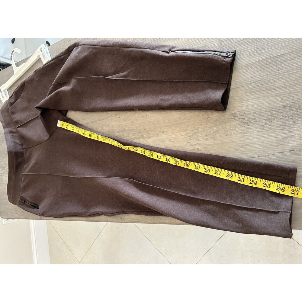Athleta Venice Heathered Pintuck Pant, Dark Brown Heather SIZE Medium Petite - Picture 5 of 7